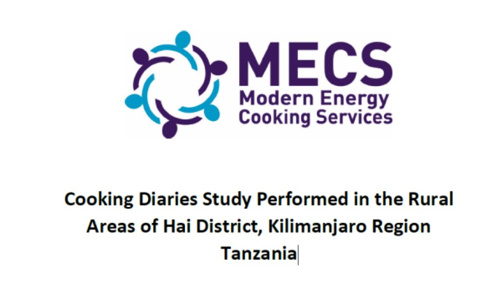 Cooking Diaries Study Performed in the Rural Areas of Hai District, Kilimanjaro Region Tanzania